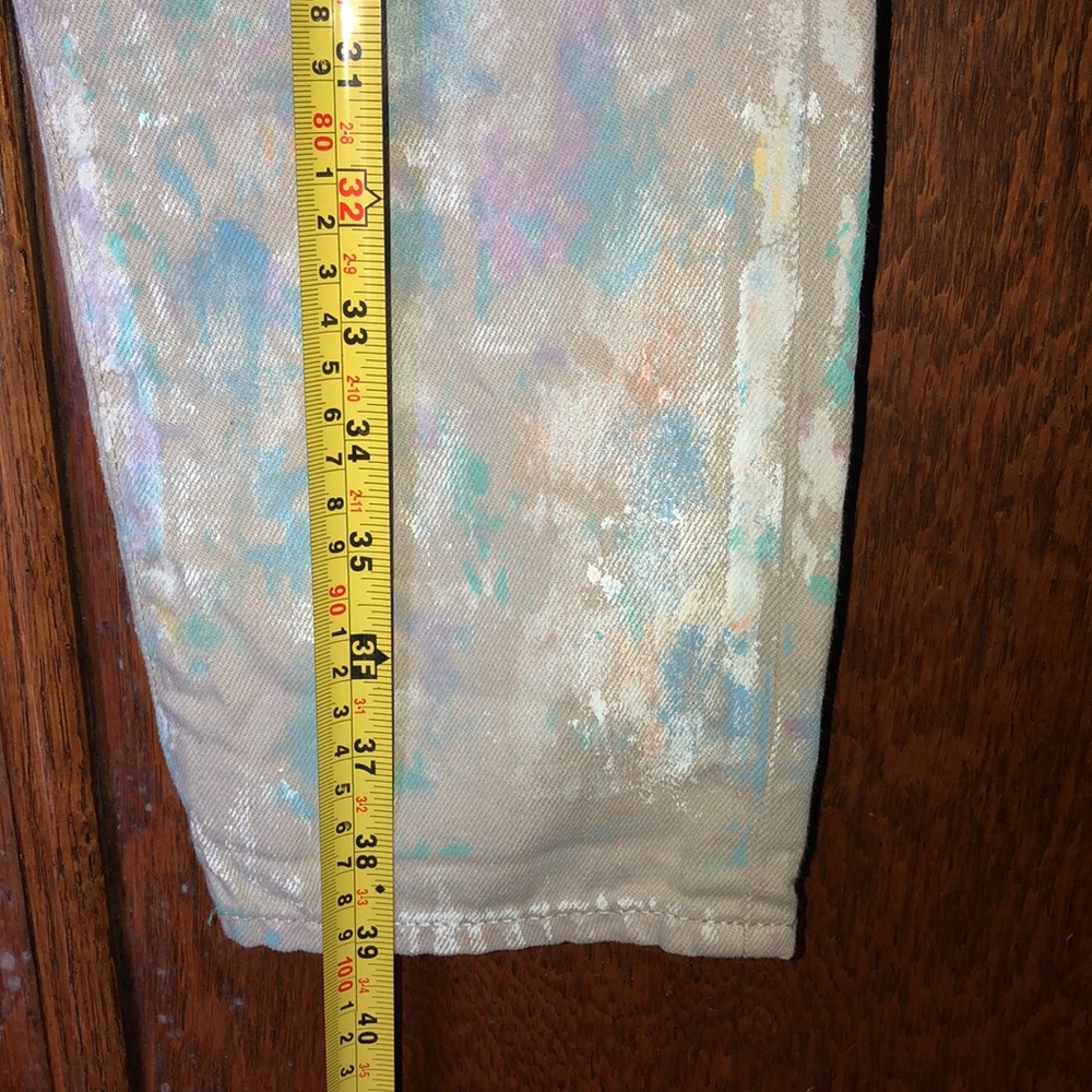 Polo Ralph Lauren Astor Boyfriend Jeans Khaki Paint Splatter Size 28 Women’s - Picture 15 of 16